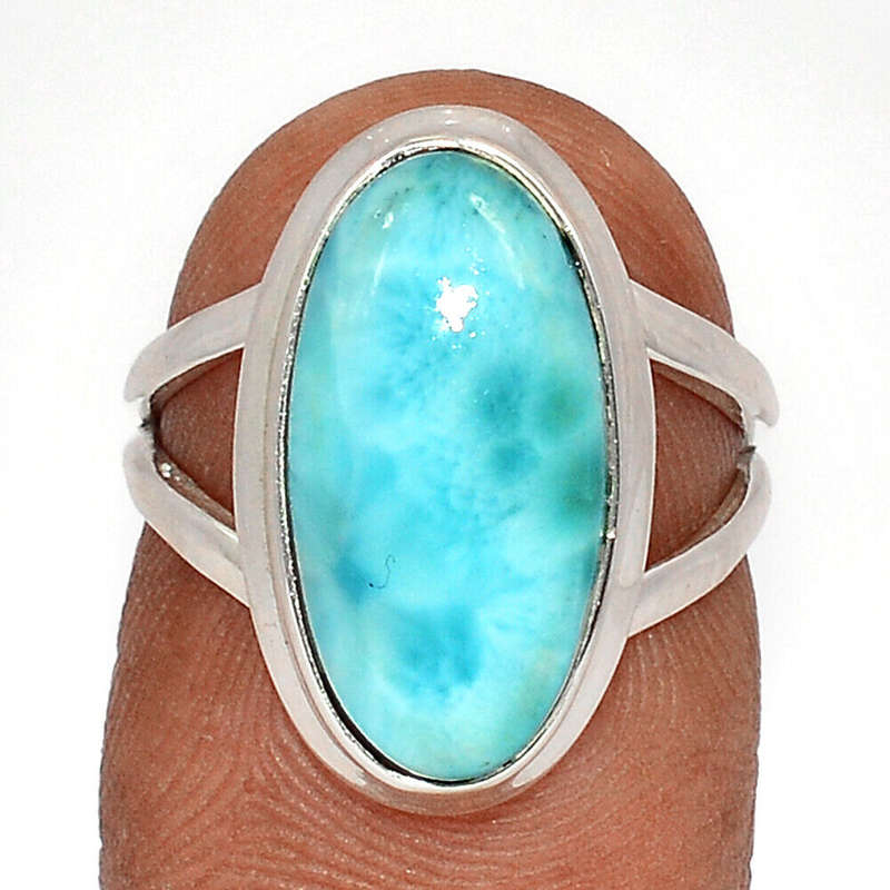 Sterling silver ring - LARIMAR (size 6.25 / M half)