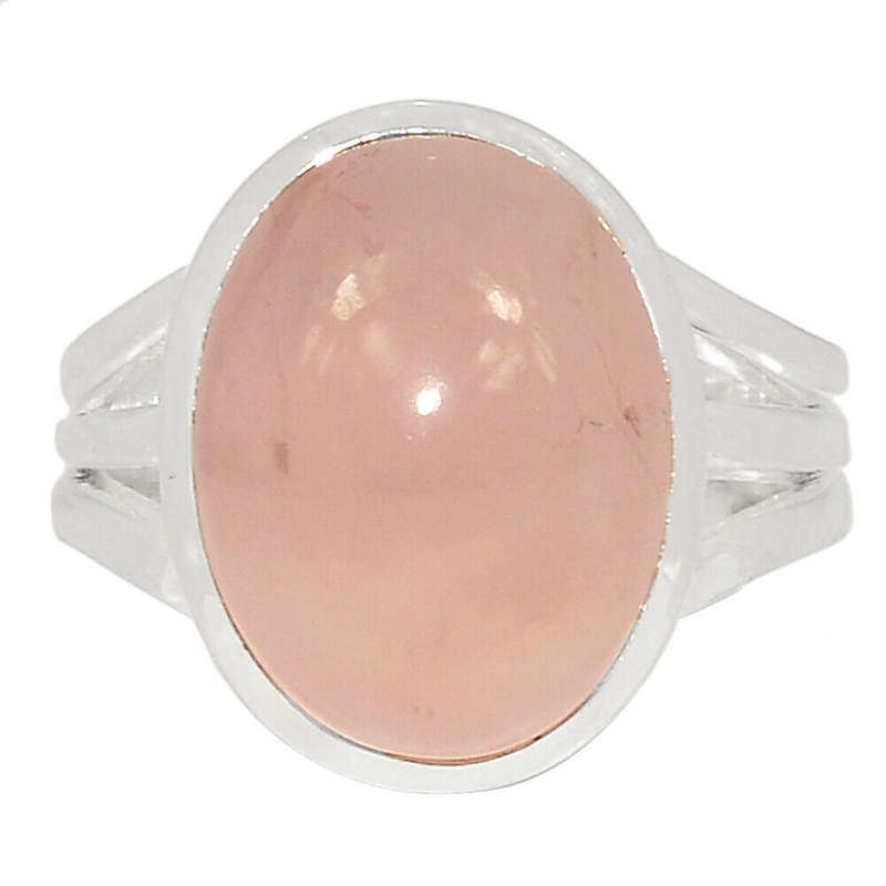 Sterling silver ring - ROSE QUARTZ (size 7.25 / O half)