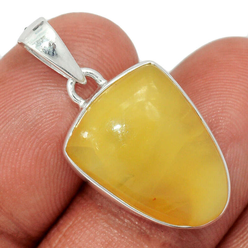 Sterling silver pendant - YELLOW CALCITE