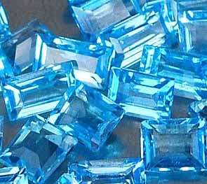 SWISS BLUE TOPAZ baguettes - sold individually