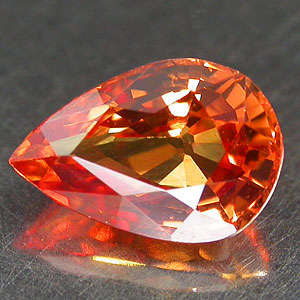 0.60ct Orange SAPPHIRE pear facet