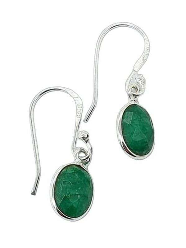 Sterling silver earrings - EMERALD