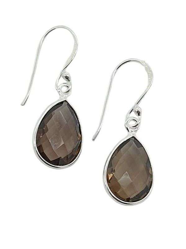 Sterling silver earrings - SMOKY QUARTZ
