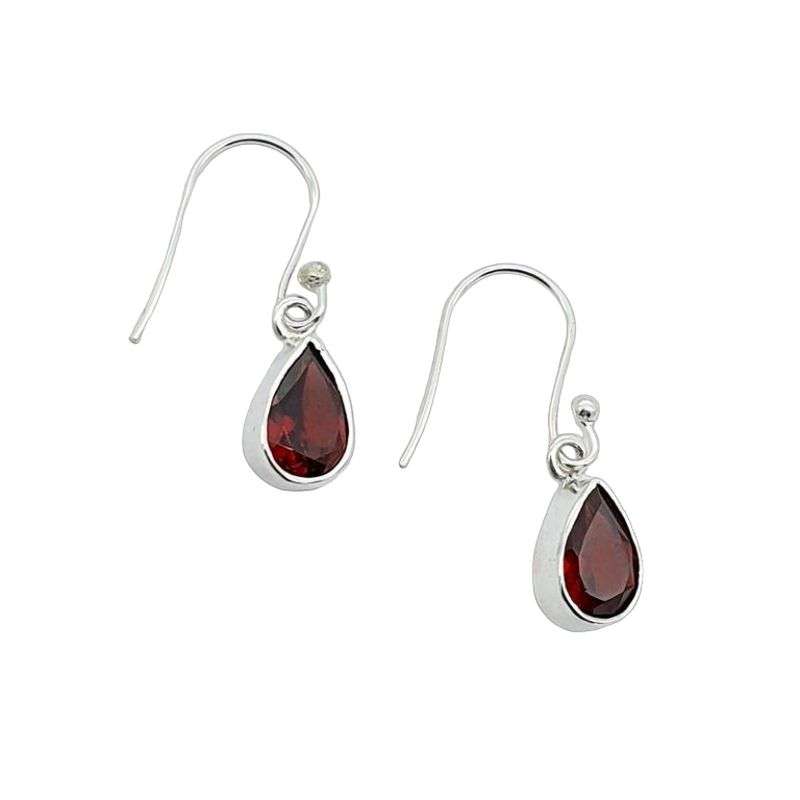 Sterling silver earrings - GARNET