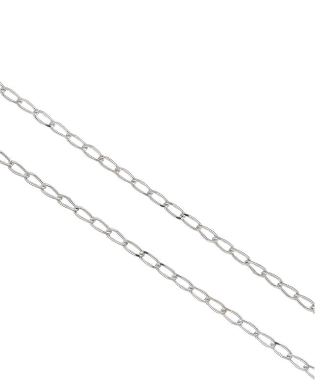 45cm Sterling Silver LCD Long Curb Diamond neckchain (1.0mm)