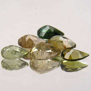 GREEN BROWN TOURMALINE pears - sold individually