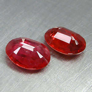 1.59ctw Pink red SAPPHIRE oval set