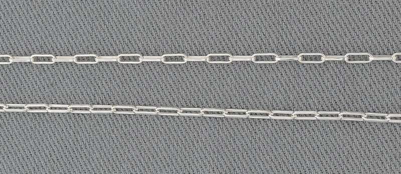 18.5cm Sterling Silver FINE PAPERCLIP bracelet (1.3mm)