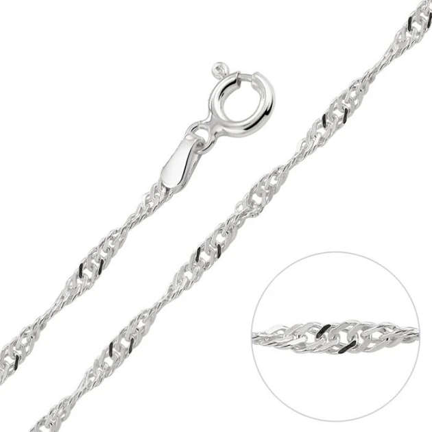 55cm Sterling Silver SINGAPORE neckchain (3.0mm)