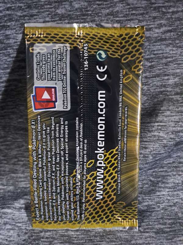 Sealed Pokémon Black &White Next Destinies Sampling Pack
