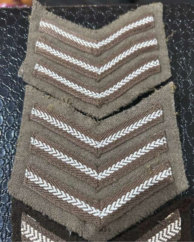 Old SA Defense Force Sergeant and Corporal cloth Insignia x2