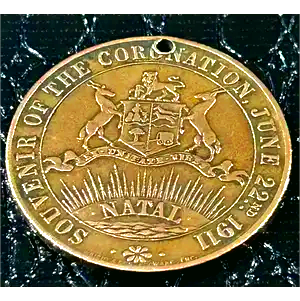 1911 Medal Natal Coronation of George V and Mary