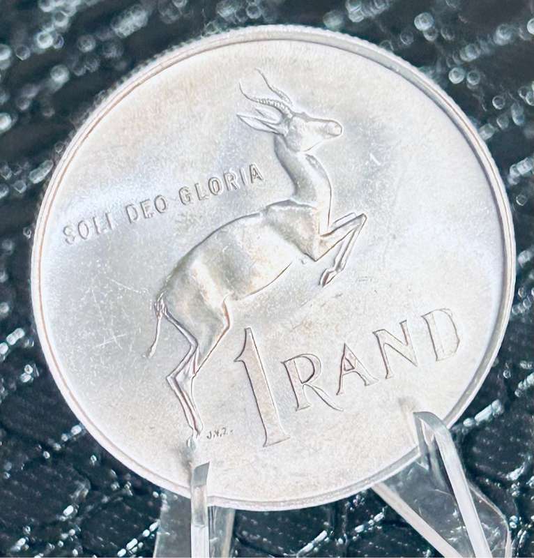 One Rand, South Africa, 1967, Silver - President HF Verwoerd - ENGLISH