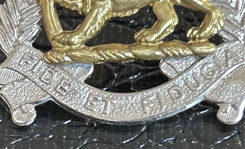 RHODESIA ARMY PAY CORPS CAP BADGE Both pins in place