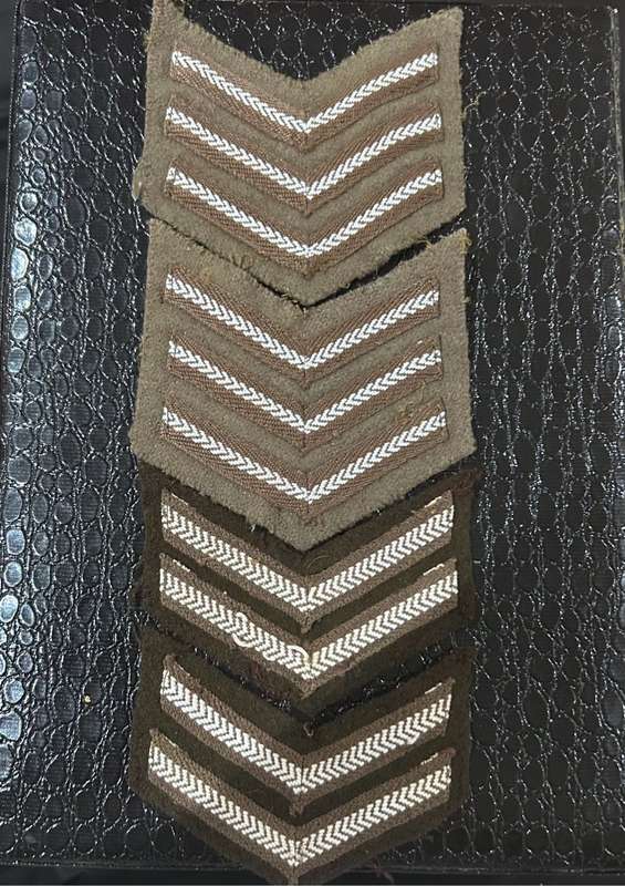 Old SA Defense Force Sergeant and Corporal cloth Insignia x2