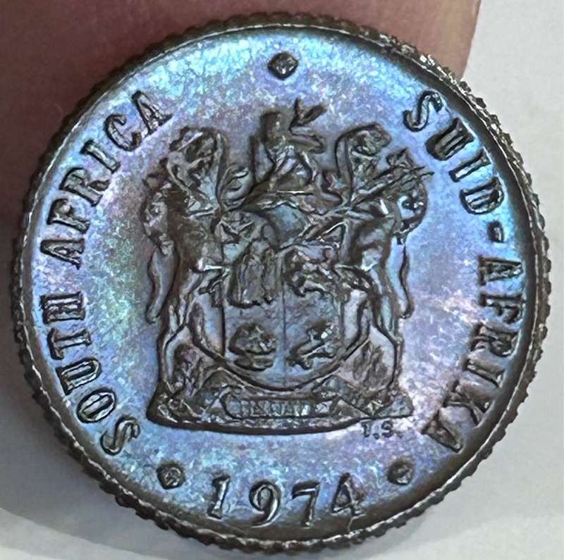 1974 UNCIRCULATED 1/2 cent SCARES BEAUTIFUL TONED UNC