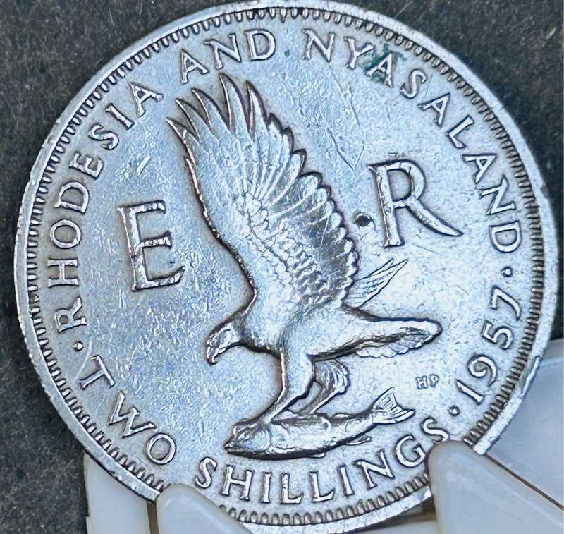 1957 RHODESIA NYASALAND TWO SHILLING