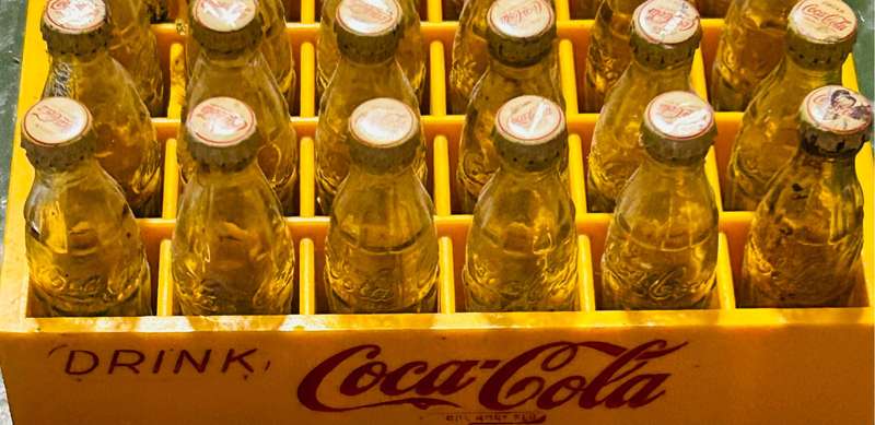 COCA~COLA VINTAGE MINIATURE CRATE WITH 24 BOTTLES HIGHLY COLLECTABLE