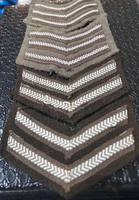 Old SA Defense Force Sergeant and Corporal cloth Insignia x2