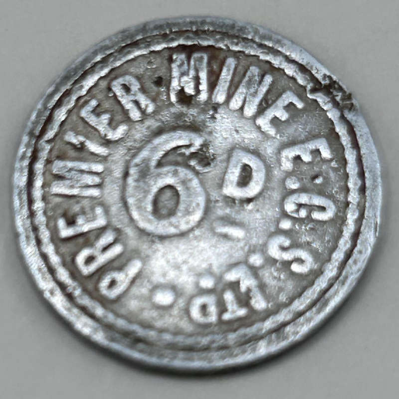 Premier Mine Co.  6 pence token