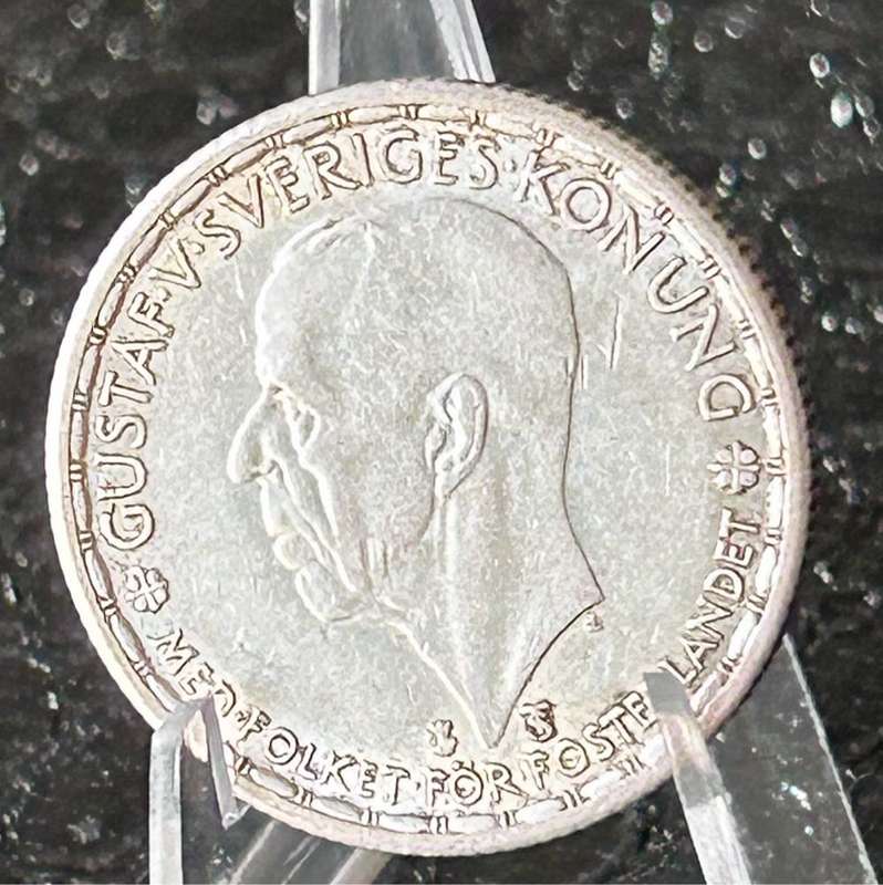 1950 1 Krona TS SWEDEN - Gustaf V FULL DETAIL (mint mark TS)