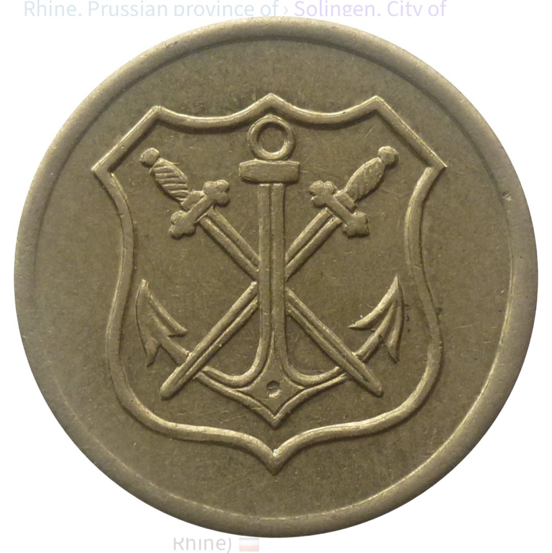1919 5 Pfennig City of Solingen (Prussian province of Rhine) Mark TOKEN NOT GELD