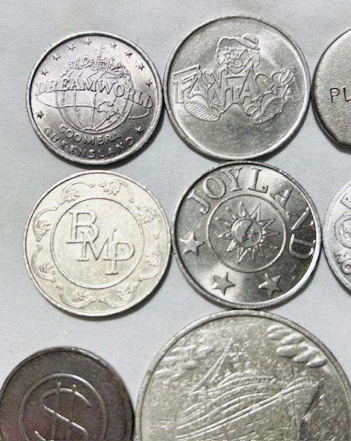 INTERNATIONAL TOKENS MIX LOT (12) SOME UNIQUE AND SCARES