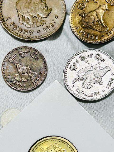 PAUL KRUGER GOLD REEF CITY TOKEN - SCARES 1991 - 1 POND UNCIRCULATED AND 1892 1PENNY DAMAGED