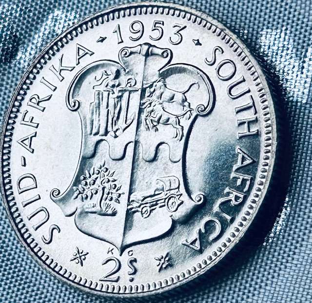 1953 2 Shilling SA Union PROOF/PL Silver coin Brilliant Beauty