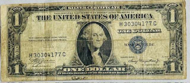 1935 A SERIES SCARES AND HIGHLY COLLECTABLE BLUE SEAL AMERICAN ONE DOLLAR