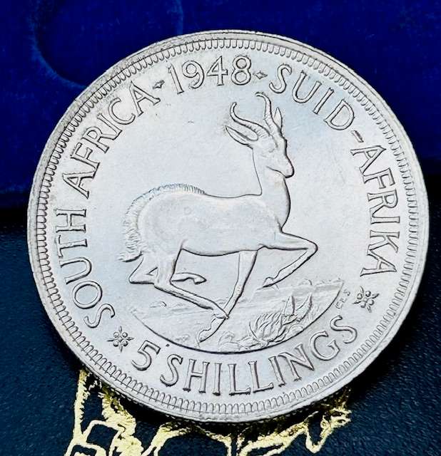 1948 UNION 5 SHILLING (CROWN) LOW MINTAGE AND 80% SILVER