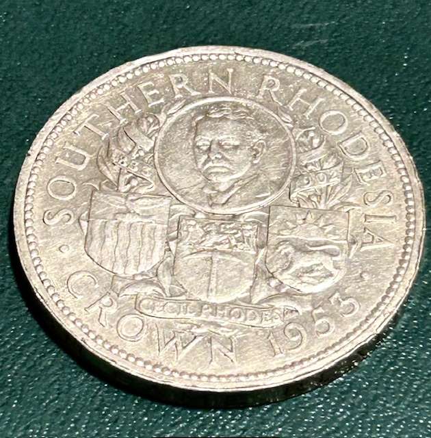 SOUTHERN RHODESIA 1953 SILVER 1 CROWN IN PRESENTATION CAPSULE