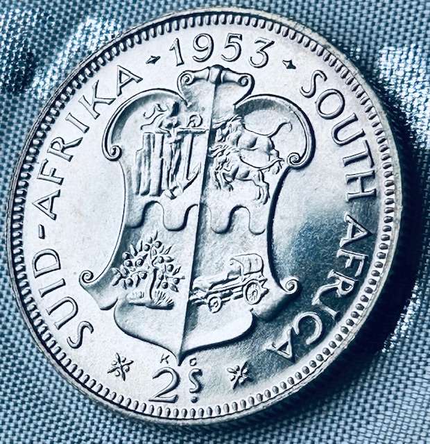 1953 2 Shilling SA Union PROOF/PL Silver coin Brilliant Beauty