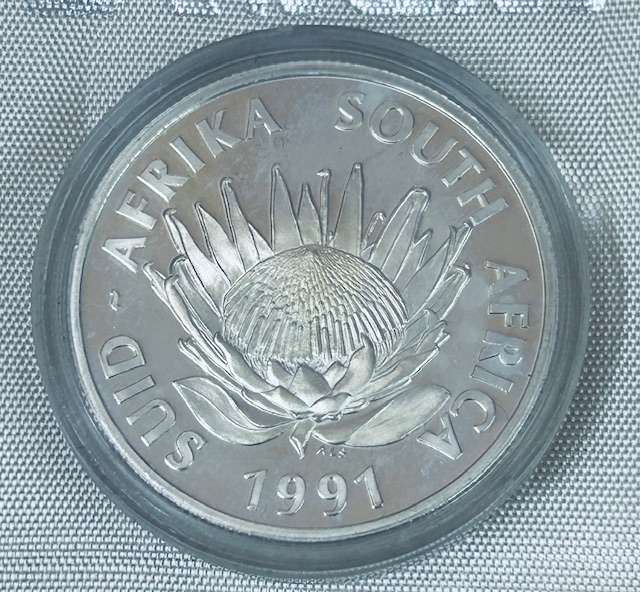 1991 SA Silver R1 Proof Nursing LOW Mintage 8 675 IN SA MINT BOX
