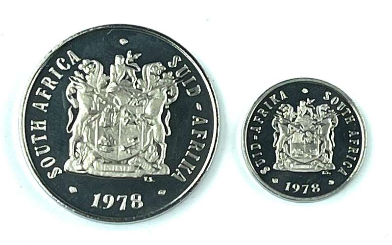 1978 proof coins (50 cent and 5 cent)