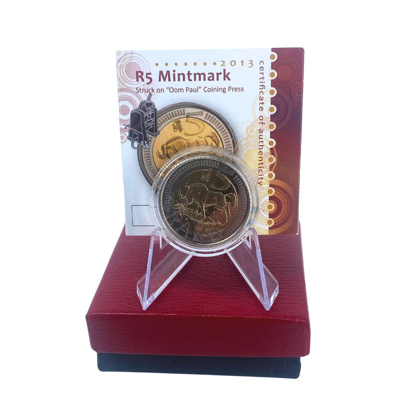 2013 South Africa Oom Paul Mintmark R5 *** Mintage ONLY 499 *** With Certificate in original box