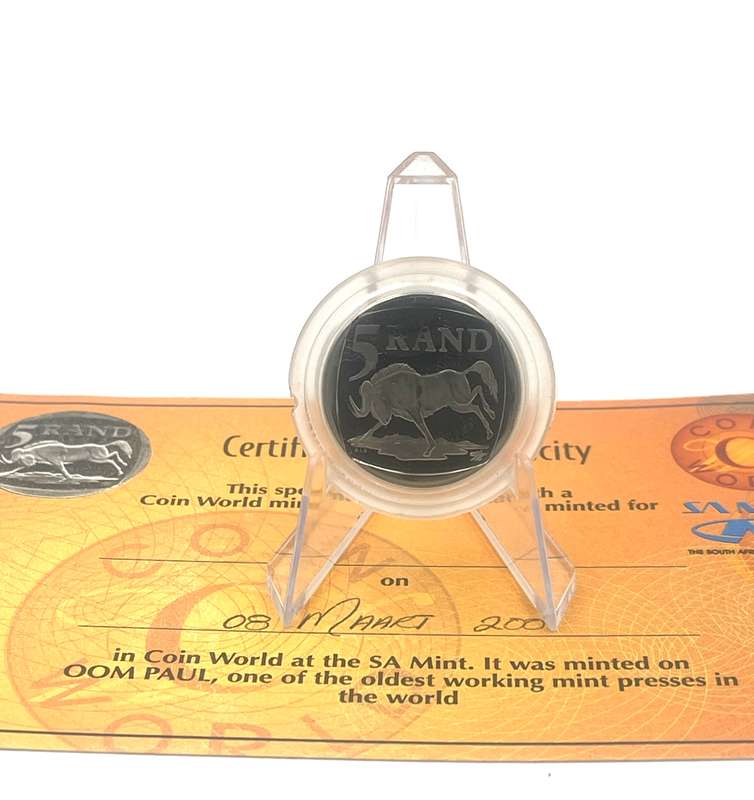 2001 Oom Paul Mintmark R5 *** Mintage ONLY 779 *** With Certificate