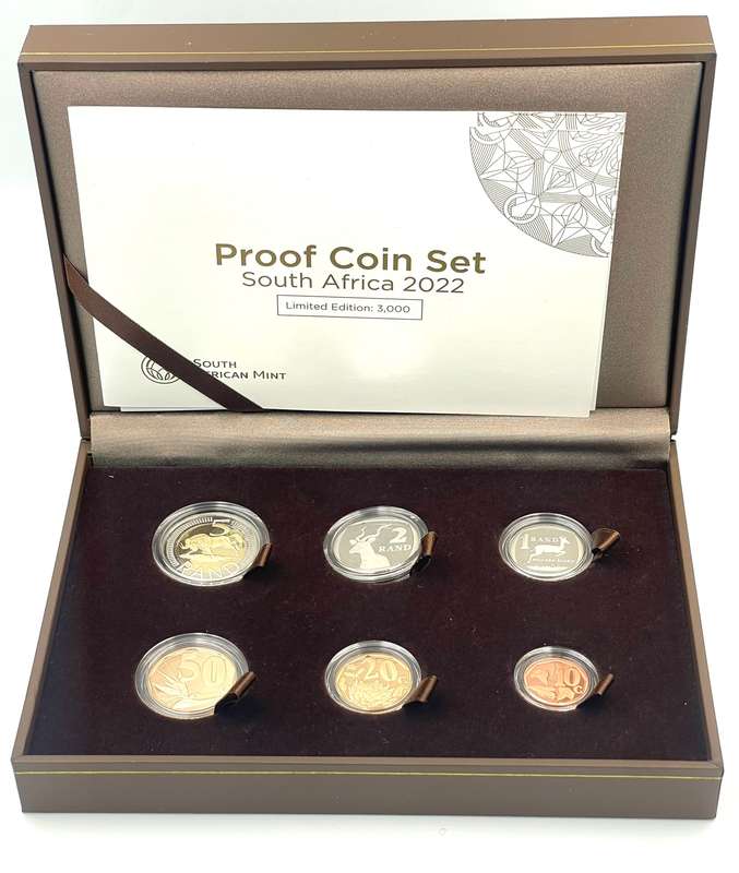 2022 South Africa Proof Coin Set in original mint box **Mintage ONLY 542**