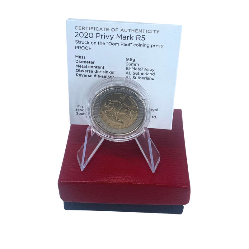 2020 South Africa Oom Paul Mintmark R5 *** Mintage ONLY 328 *** With Certificate in original box
