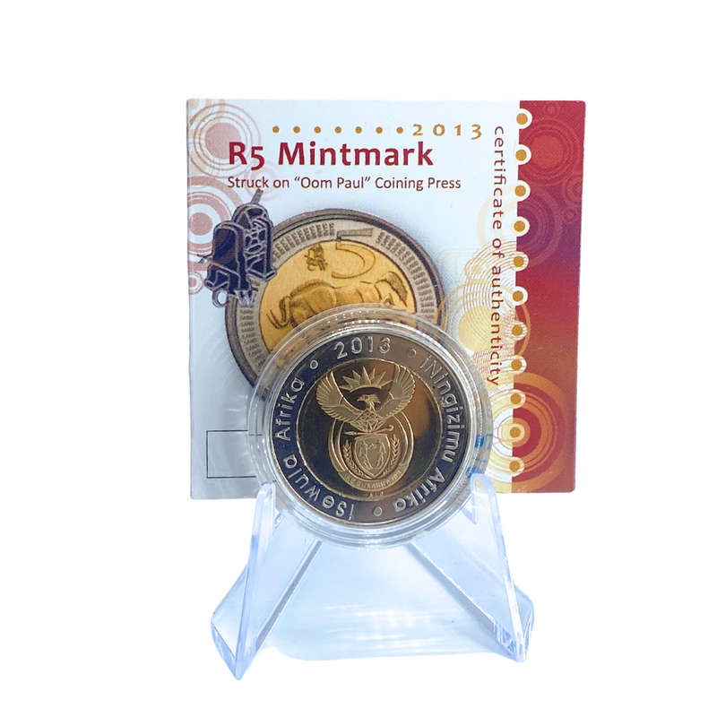 2013 South Africa Oom Paul Mintmark R5 *** Mintage ONLY 499 *** With Certificate in original box