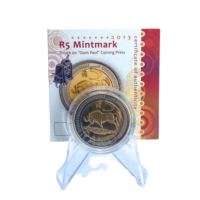 2013 South Africa Oom Paul Mintmark R5 *** Mintage ONLY 499 *** With Certificate in original box