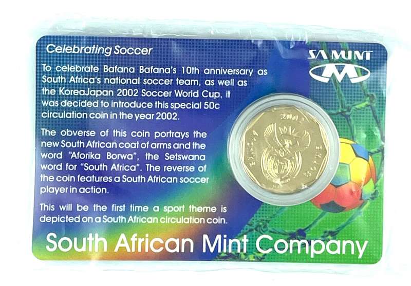 2002 Bafana Bafana Soccer 50 cent, sealed