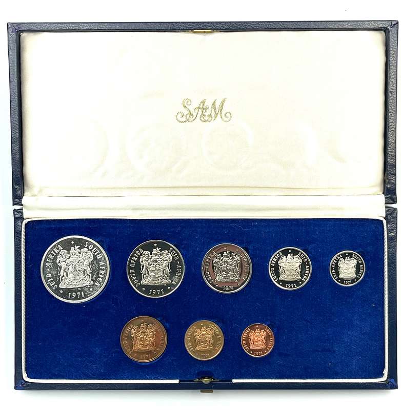 1971 South Africa Proof Coin Set in original mint box **Mintage ONLY 5000**