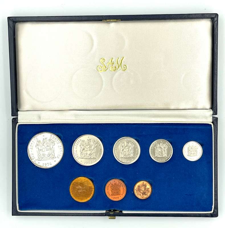 1974 South Africa Proof Coin Set in original mint box **Mintage ONLY 4000**