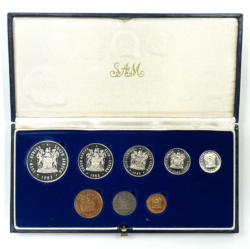 1983 South Africa Proof Coin Set in original mint box **Mintage ONLY 6835**