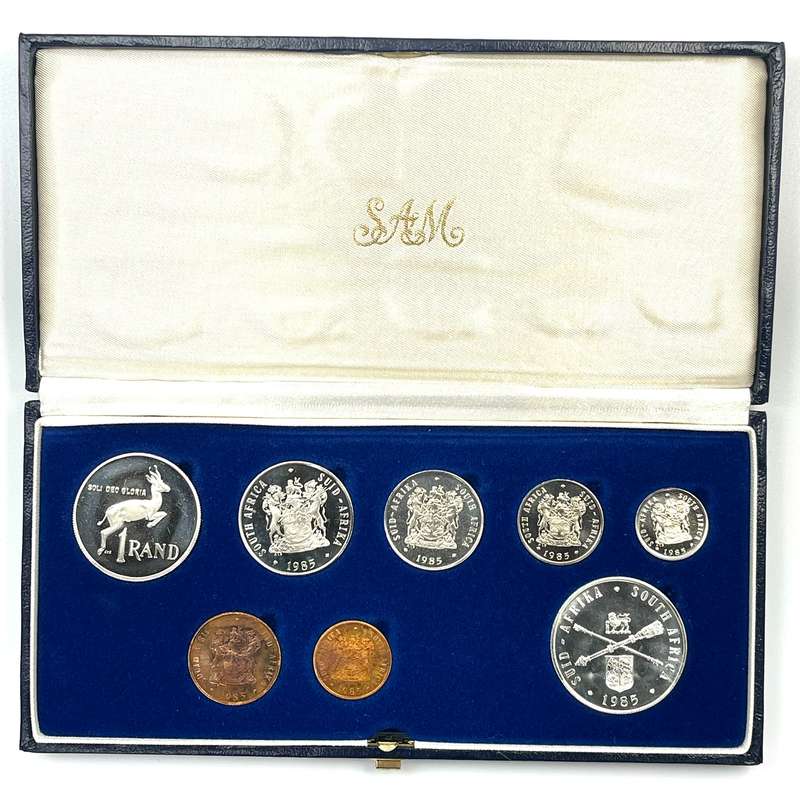 1985 South Africa Proof Coin Set in original mint box **Mintage ONLY 9859**