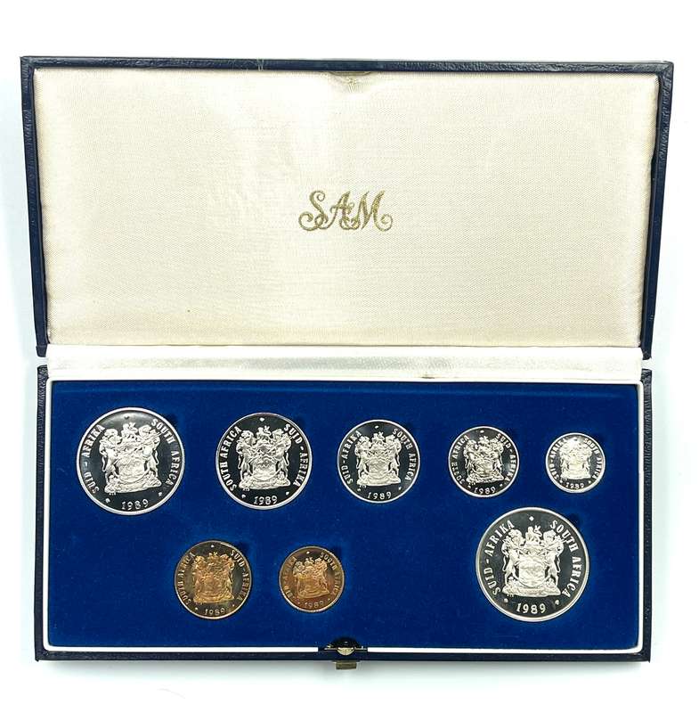 1989 South Africa Proof Coin Set in original mint box **Mintage ONLY 9571**