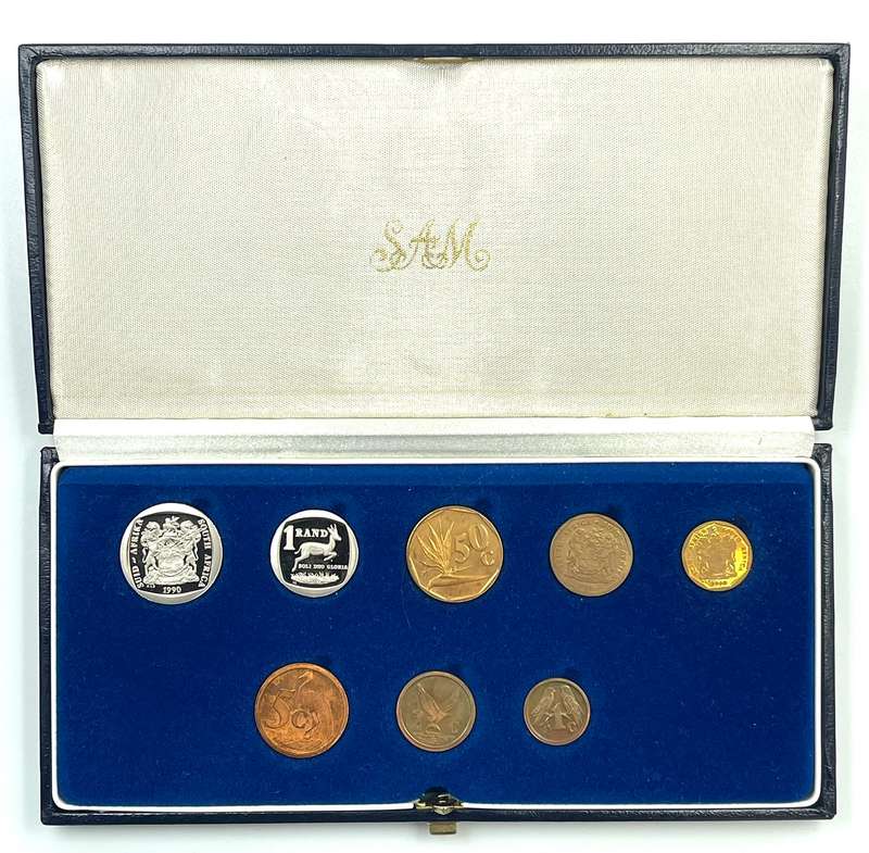 1990 South Africa Proof Coin Set in original mint box **Mintage ONLY 10239**