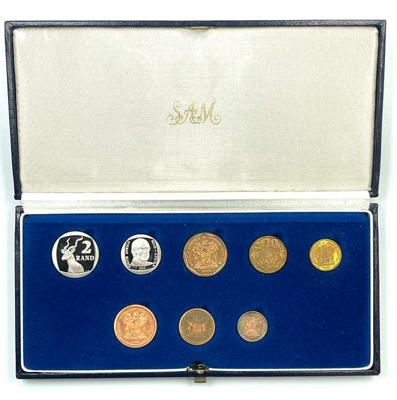 1990 South Africa Proof Coin Set in original mint box **Mintage ONLY 10239**