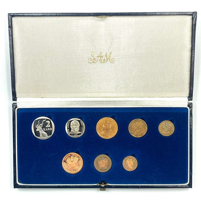 1990 South Africa Proof Coin Set in original mint box **Mintage ONLY 10239**